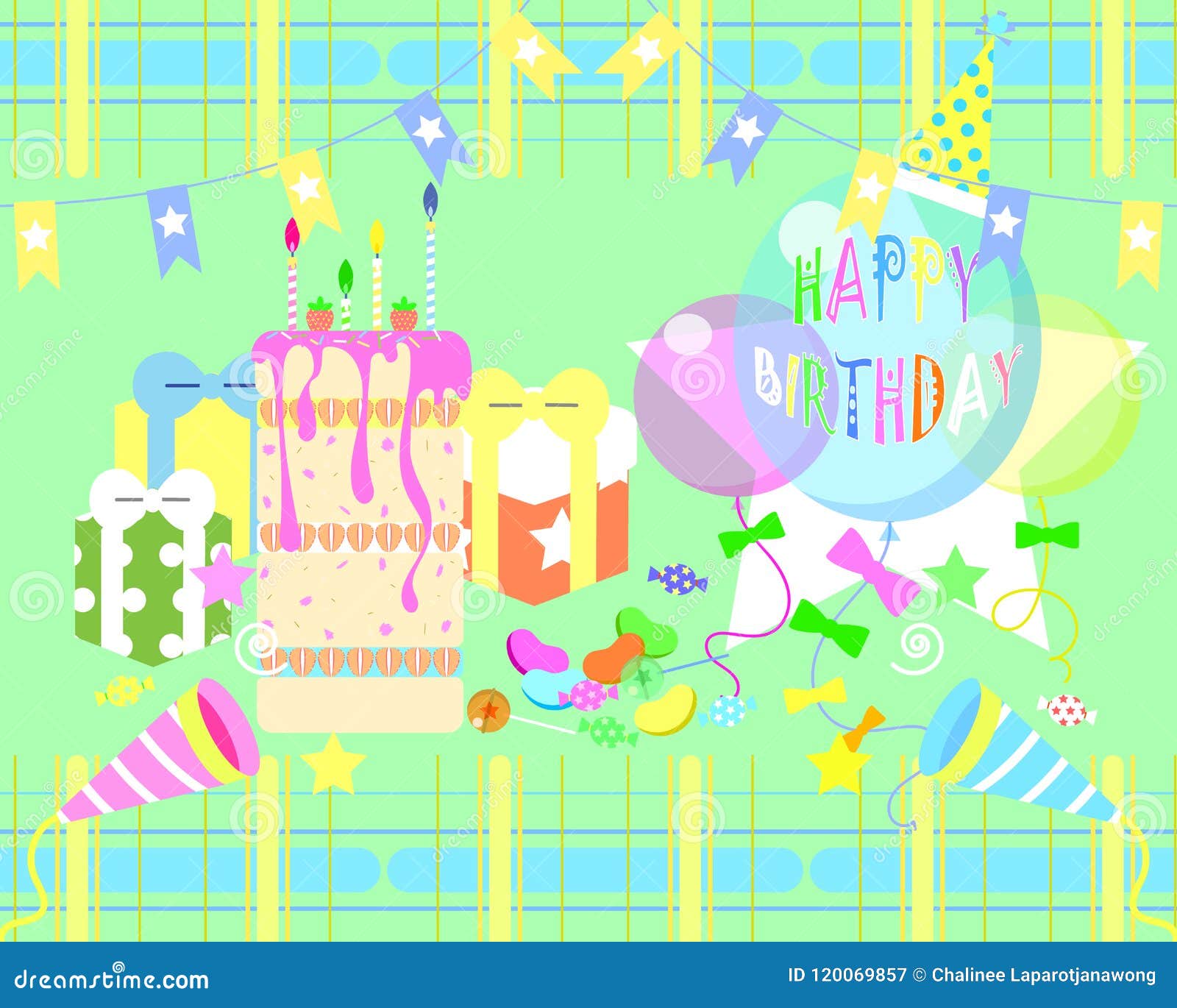 The Birthday Greeting Card Background Stock Vector - Illustration of ...