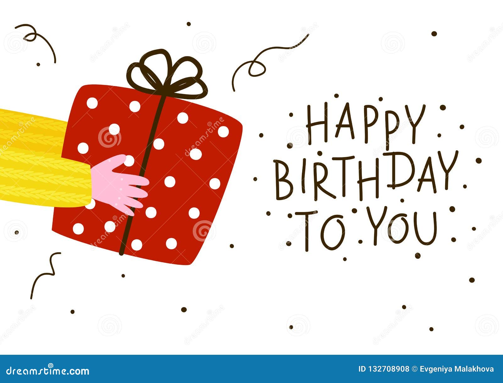 Birthday Greeting Card with Gift Stock Vector Illustration of wrapper