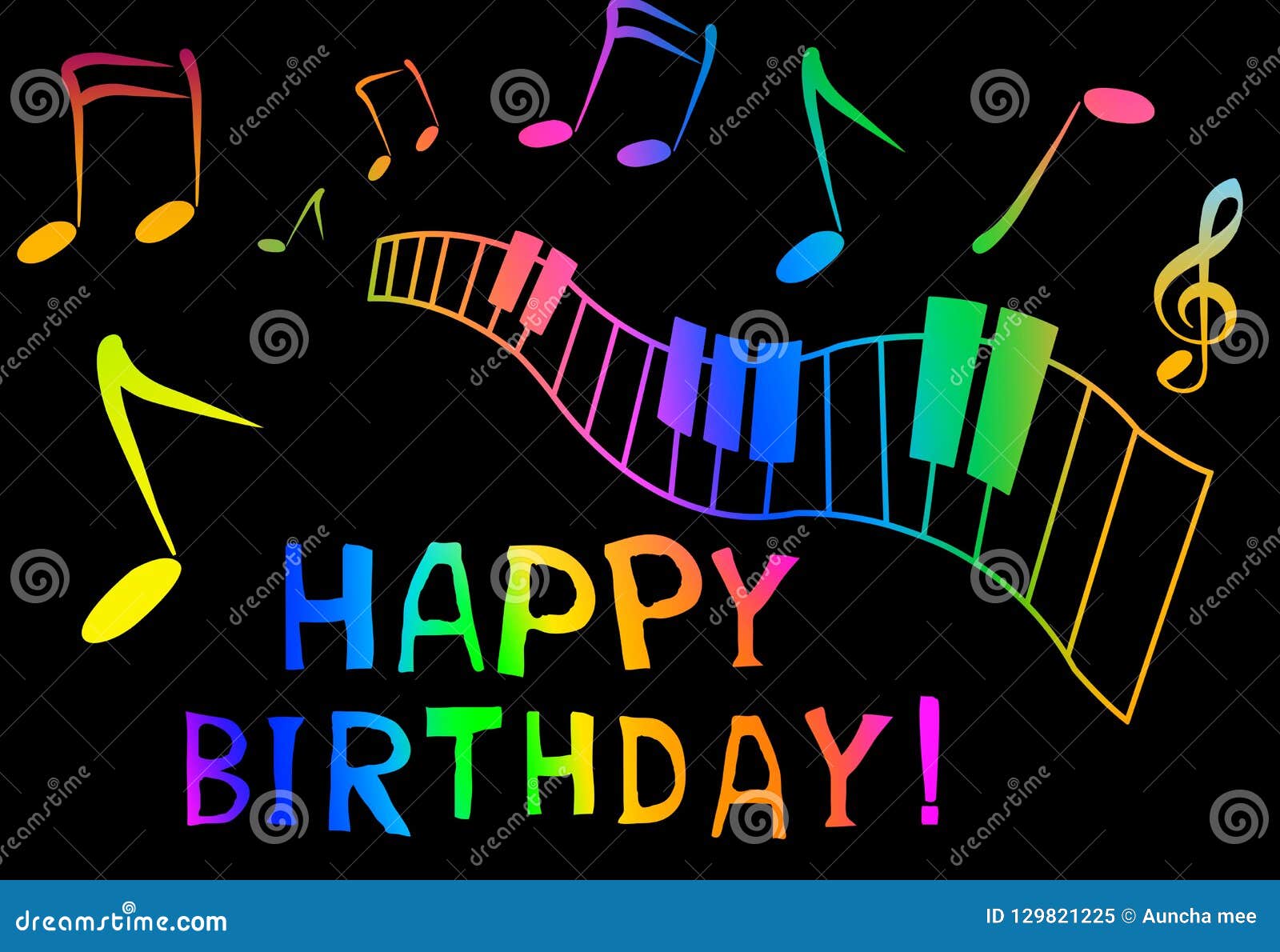 Birthday stock illustration. Illustration of music, cute - 129821225