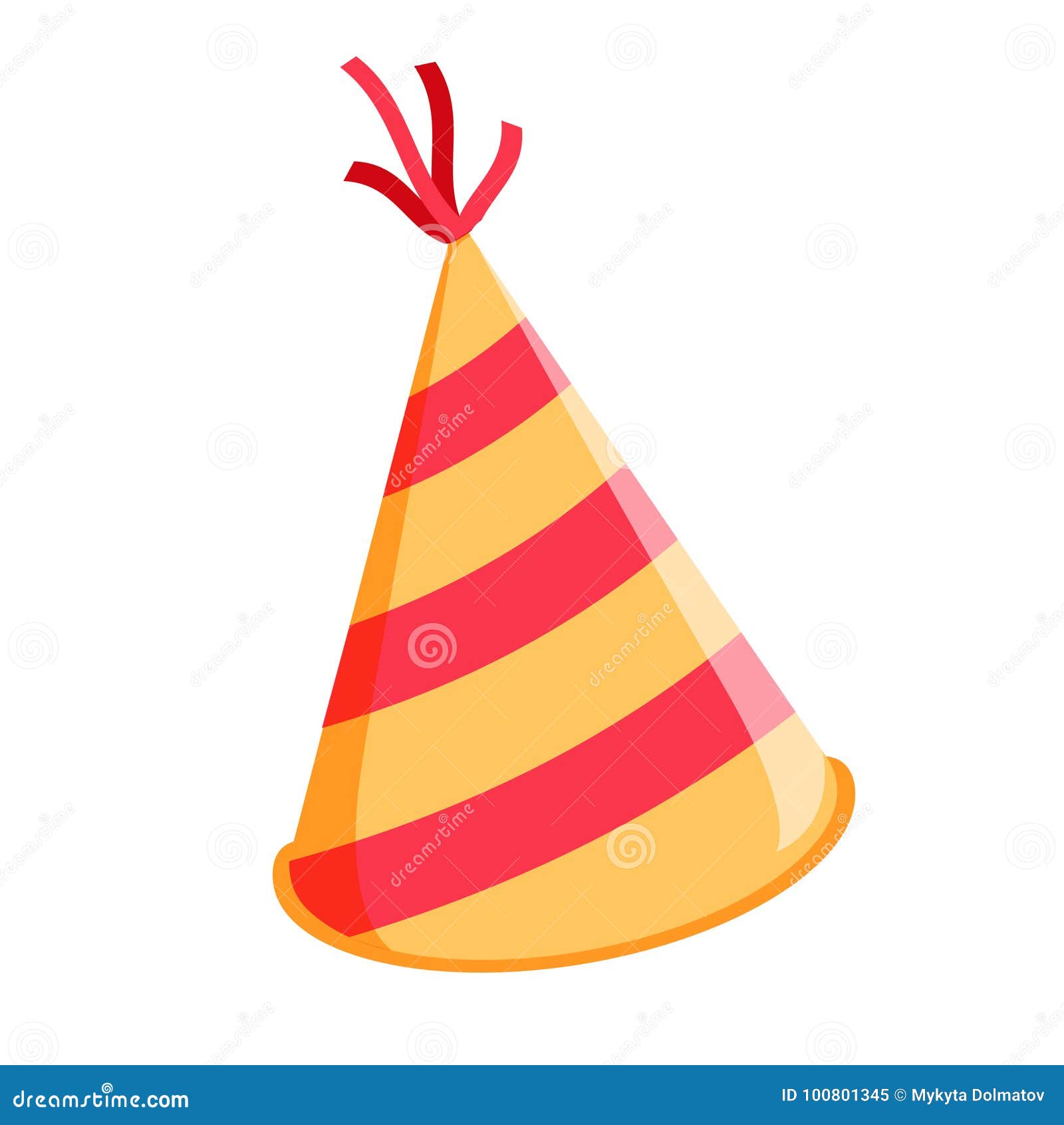 Download Birthday Hat Isolated. Glossy Cone-like Hat For Event ...