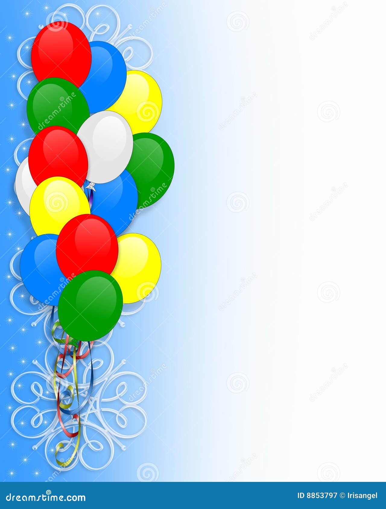 Birthday Invitation Balloons Border Stock Illustration - Image: 8853797