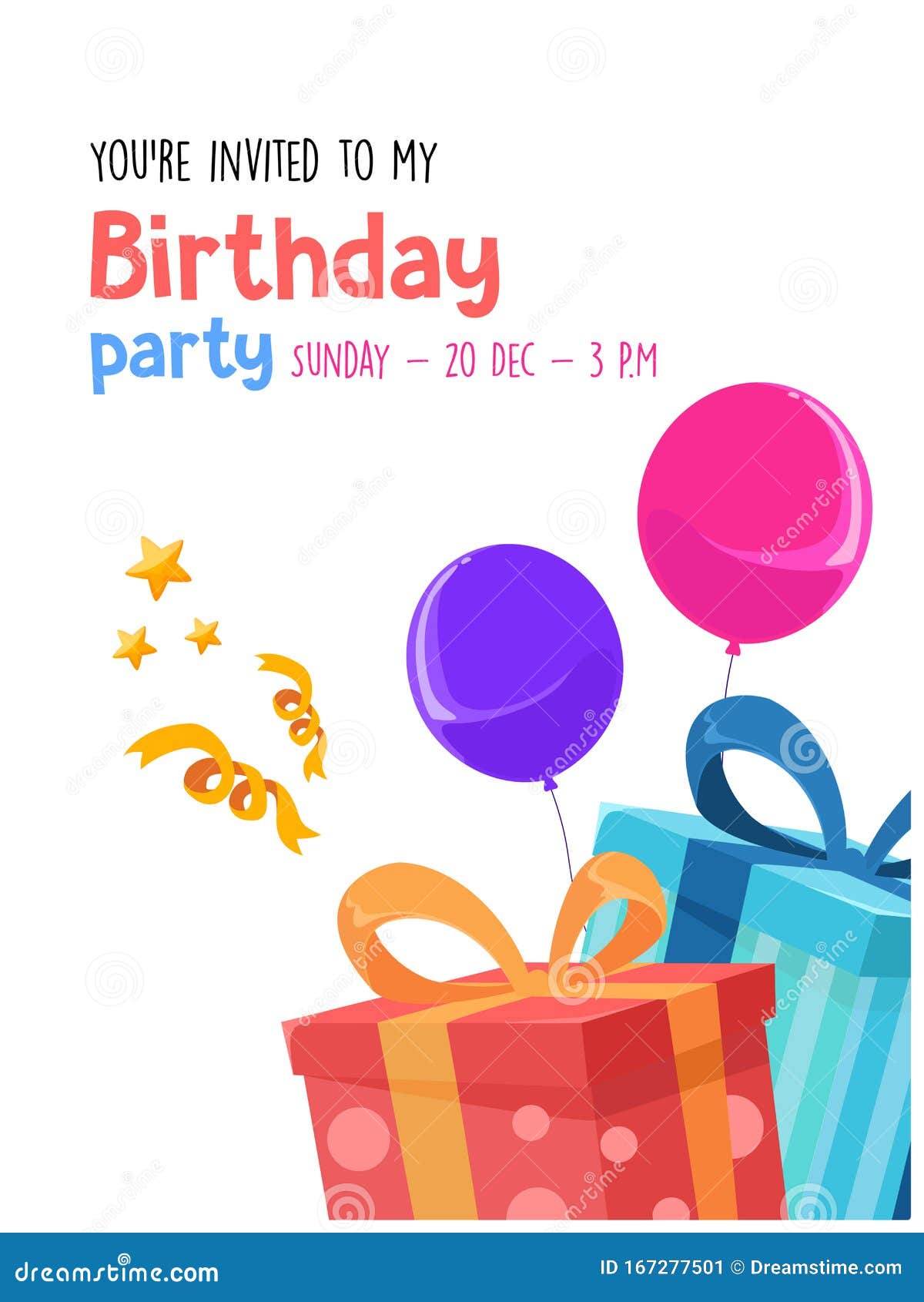 Birthday invitation card stock vector. Illustration of funny - 167277501