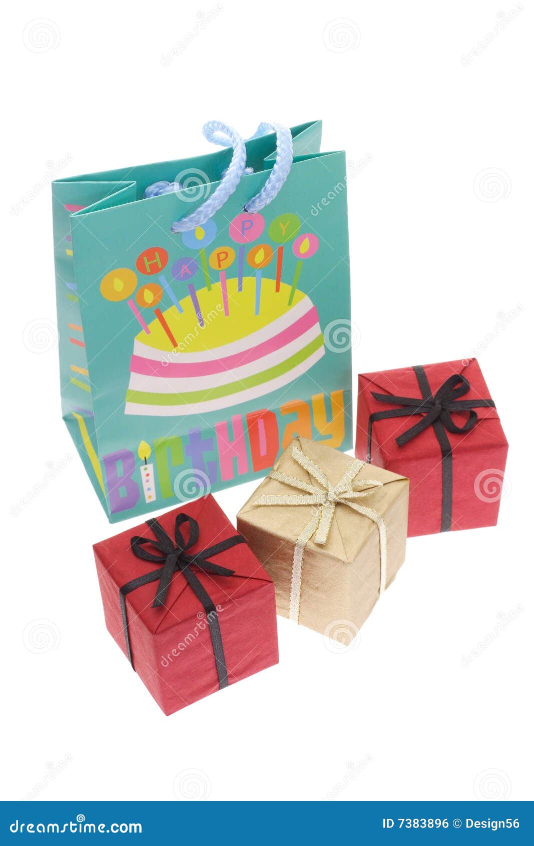 Birthday Party Bag and Gift Boxes Stock Photo Image of present
