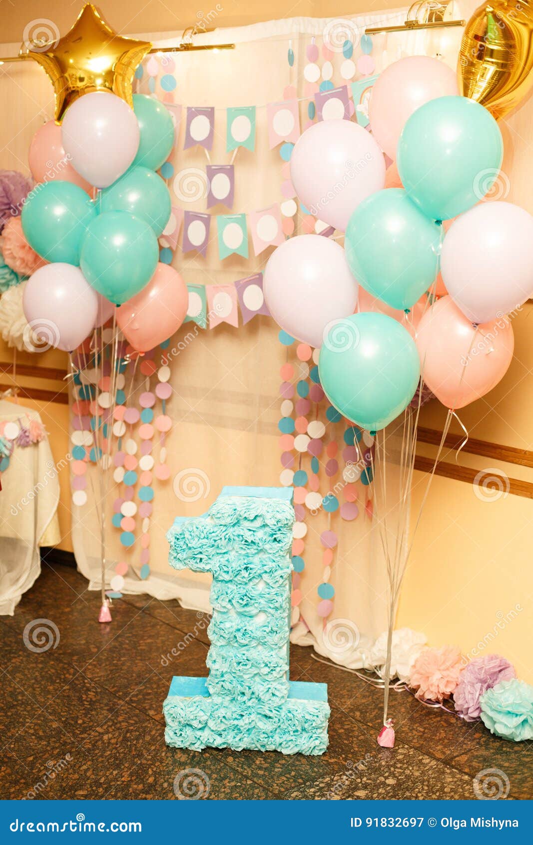  Birthday  Party  For Child One  Years  Old  Stock Image Image 
