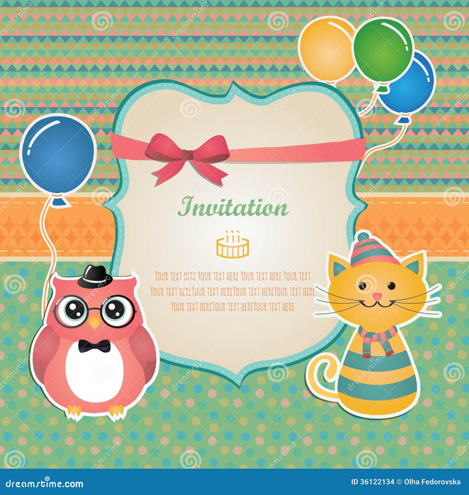 Birthday Party Invitation Card Design Stock Vector ...