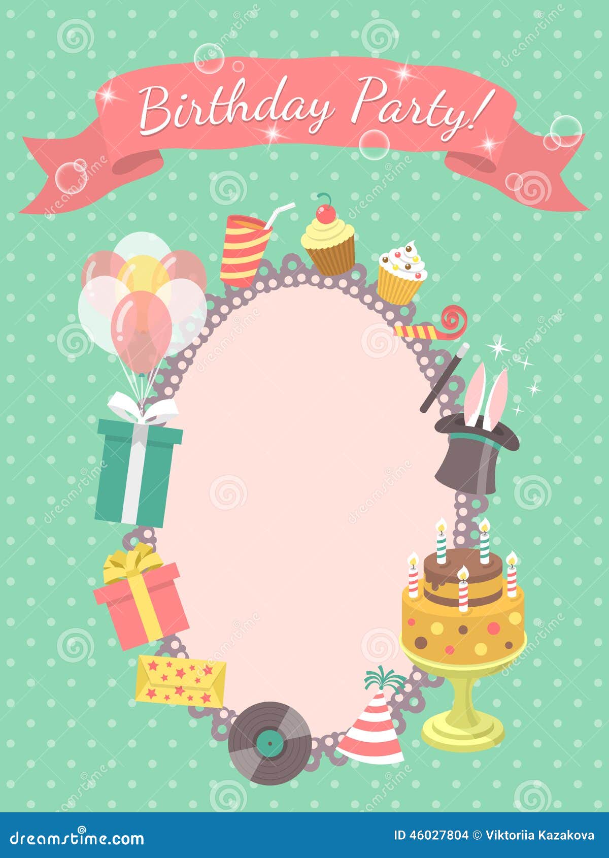 Birthday Party Invitation Card Stock Vector Illustration Birthday Party Invitation Card Stock Vector Illustration