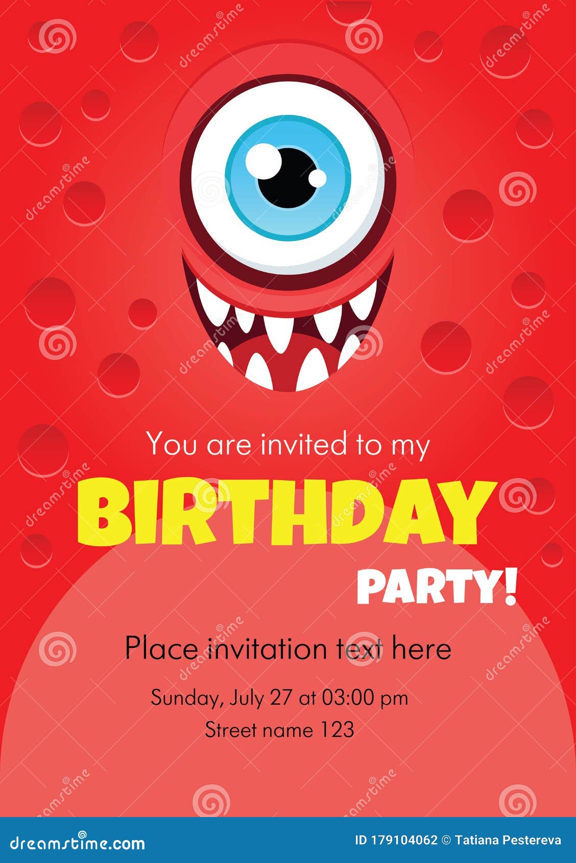 Birthday Party Invitation Template Stock Vector Illustration Of Creature Card