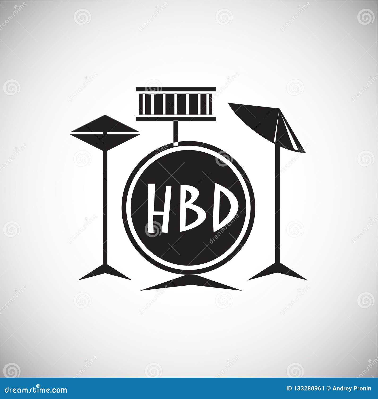 birthday party music icon on white background for graphic and web , modern simple  sign. internet concept. trendy