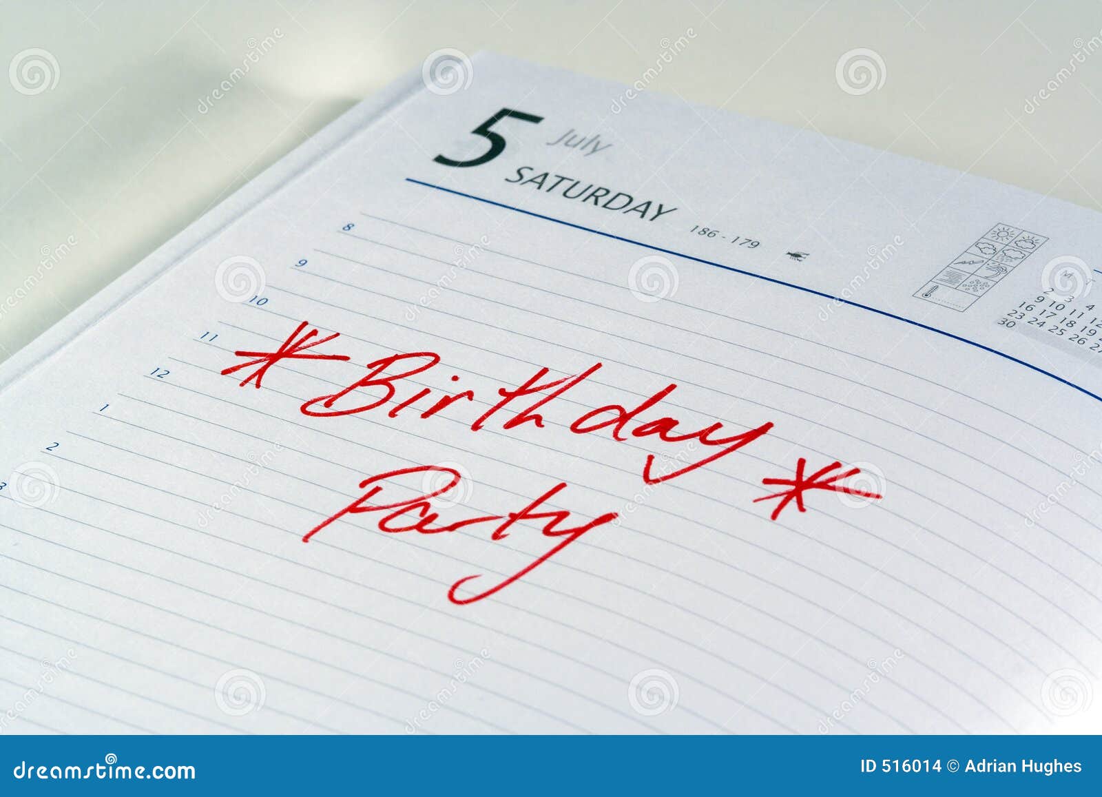 Birthday Party Reminder stock photo. Image of important 516014
