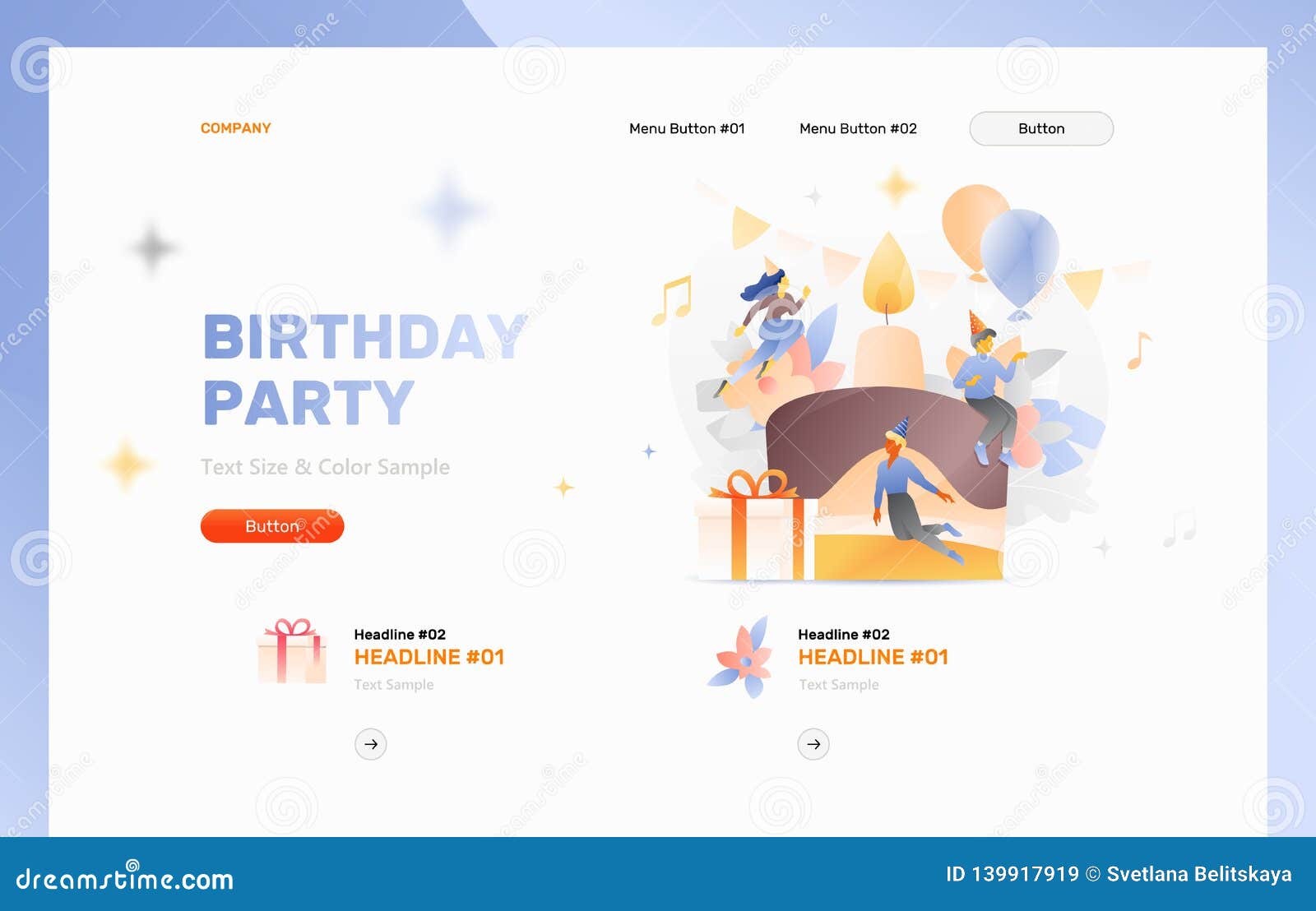 Birthday Party Website Header Template Stock Vector Illustration of