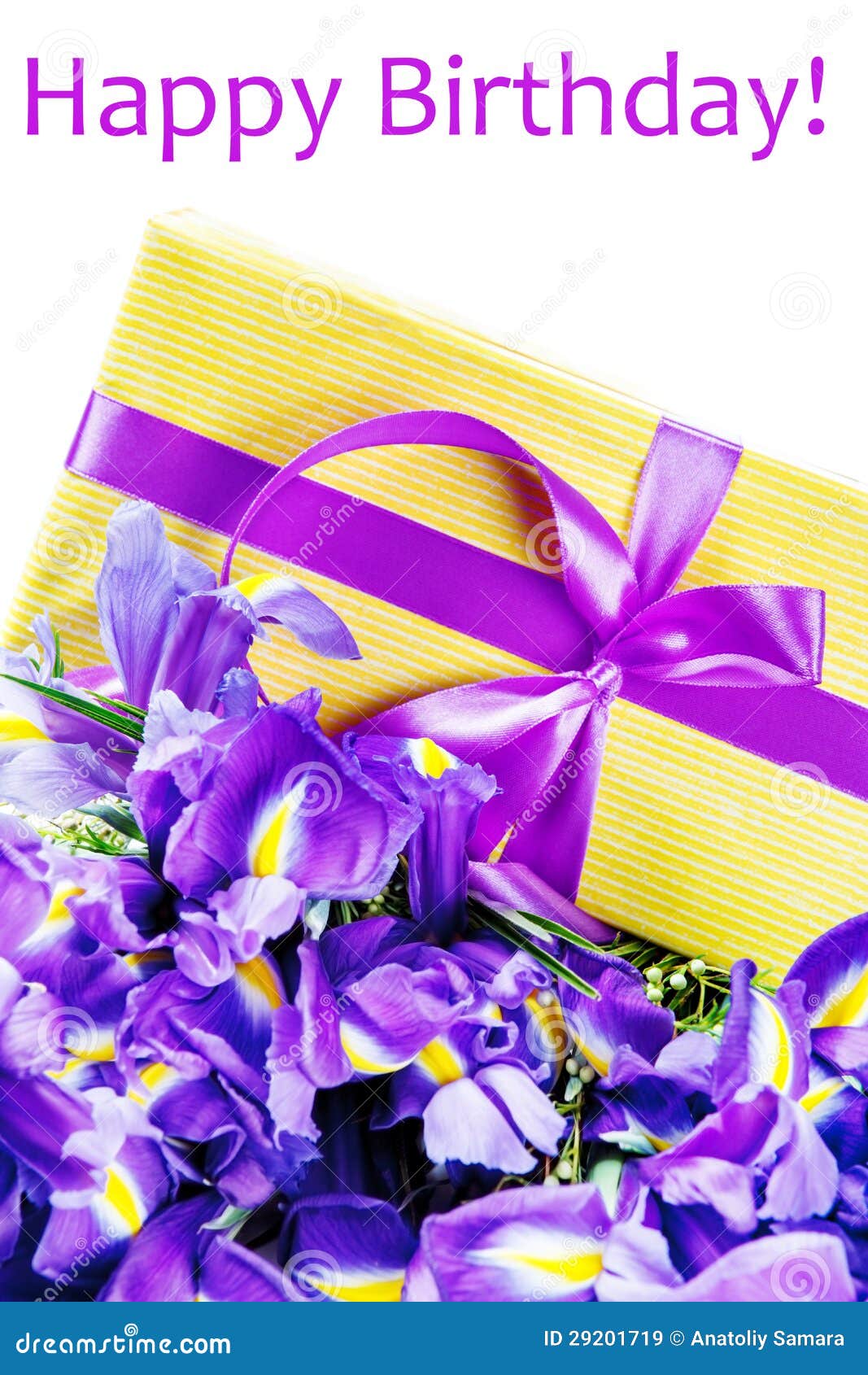 Birthday Present and Flowers Stock Image Image of objects, space