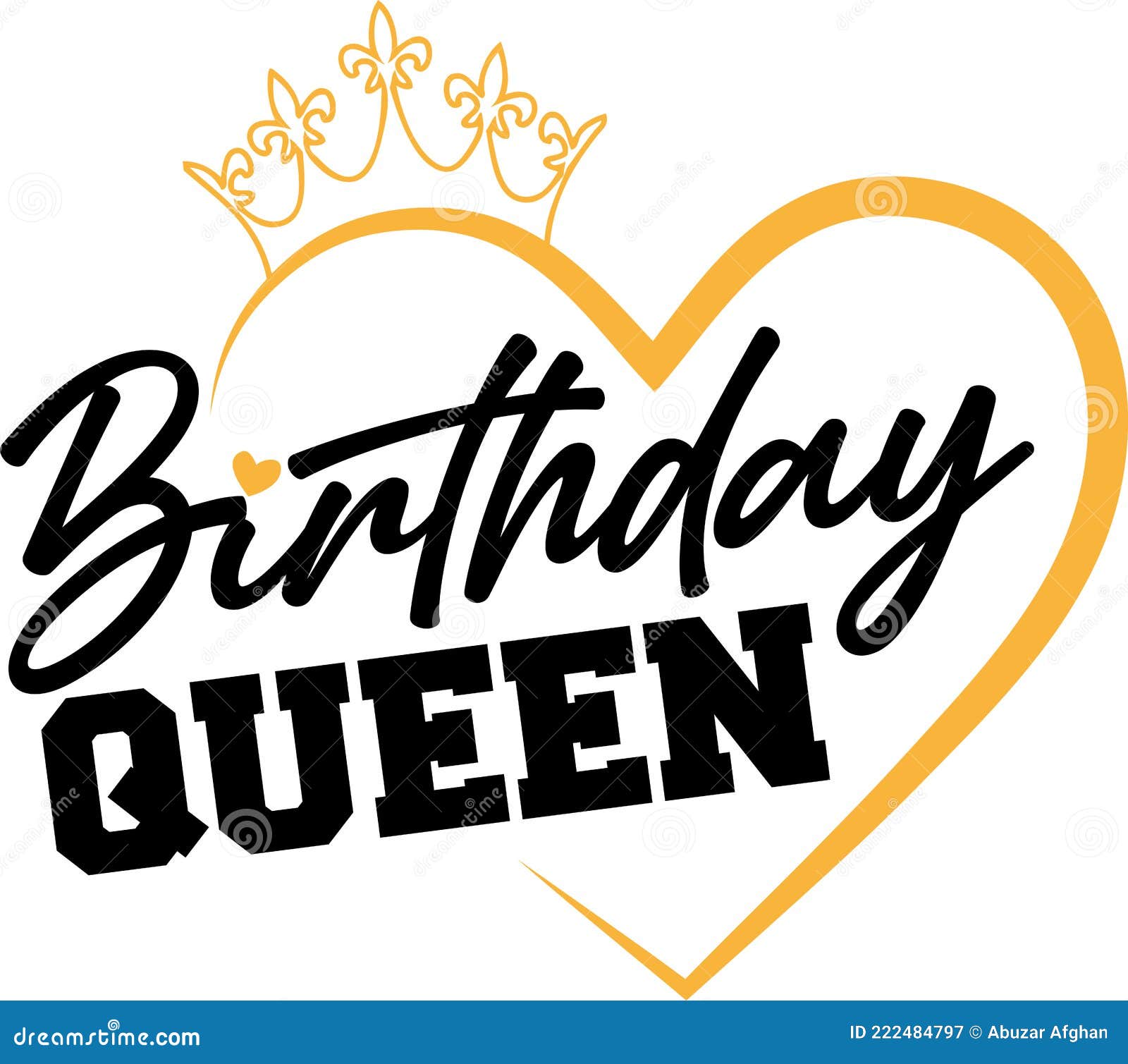 Birthday Queen with Heart and Crown Image with Eps Vector Stock Vector Illustration of vector