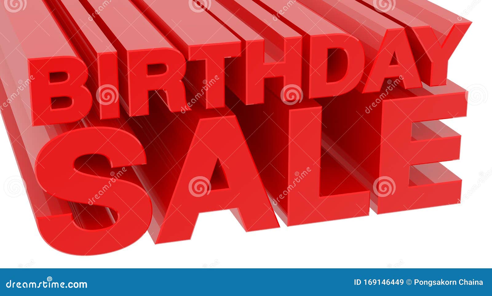 BIRTHDAY SALE Word on White Background 3d Rendering Stock