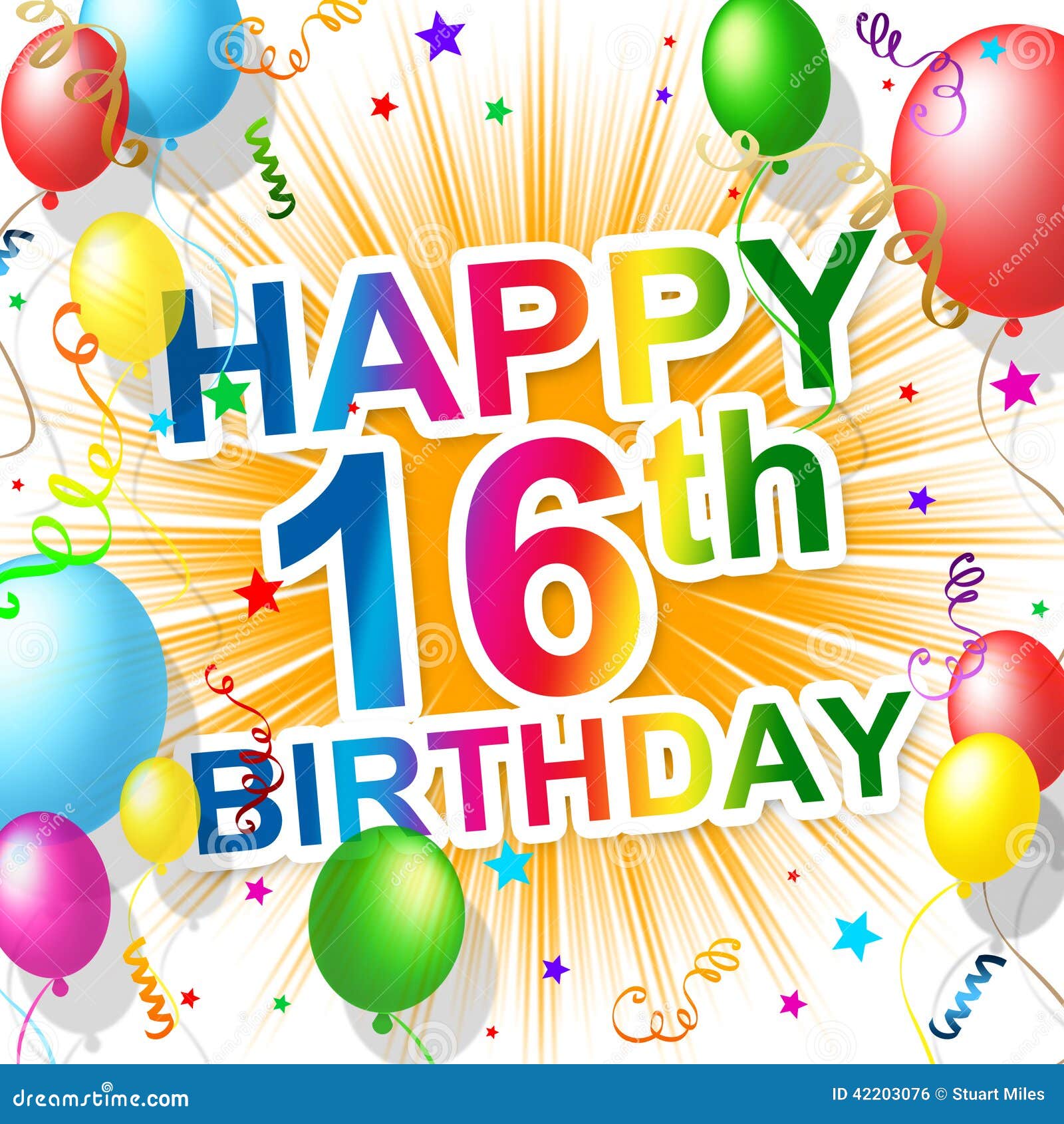 birthday sixteenth represents celebration greeting and congratulations
