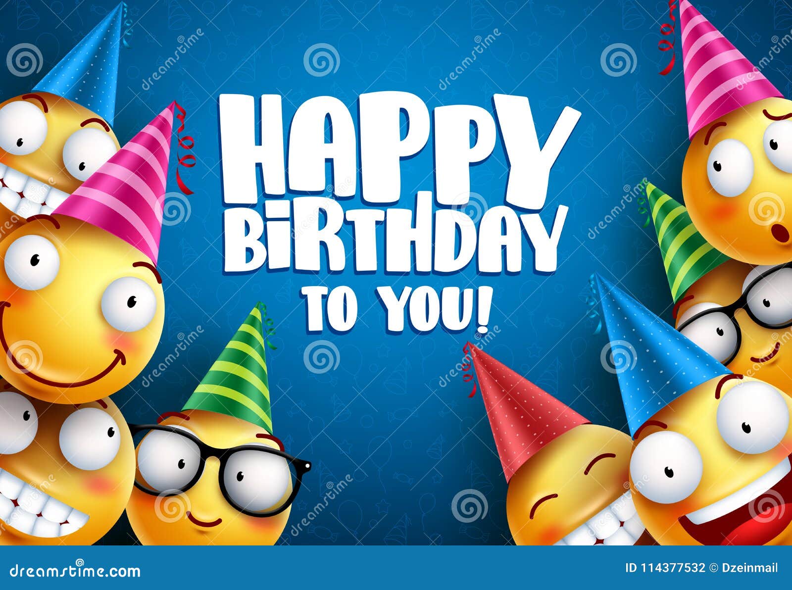 Birthday Smileys Vector Greetings Background Design. Yellow Emoticons Stock Vector - Illustration of character, element: 114377532 Birthday Smileys Vector Greetings Background Design. Yellow Emoticons Stock Vector - Illustration of character, element: 114377532