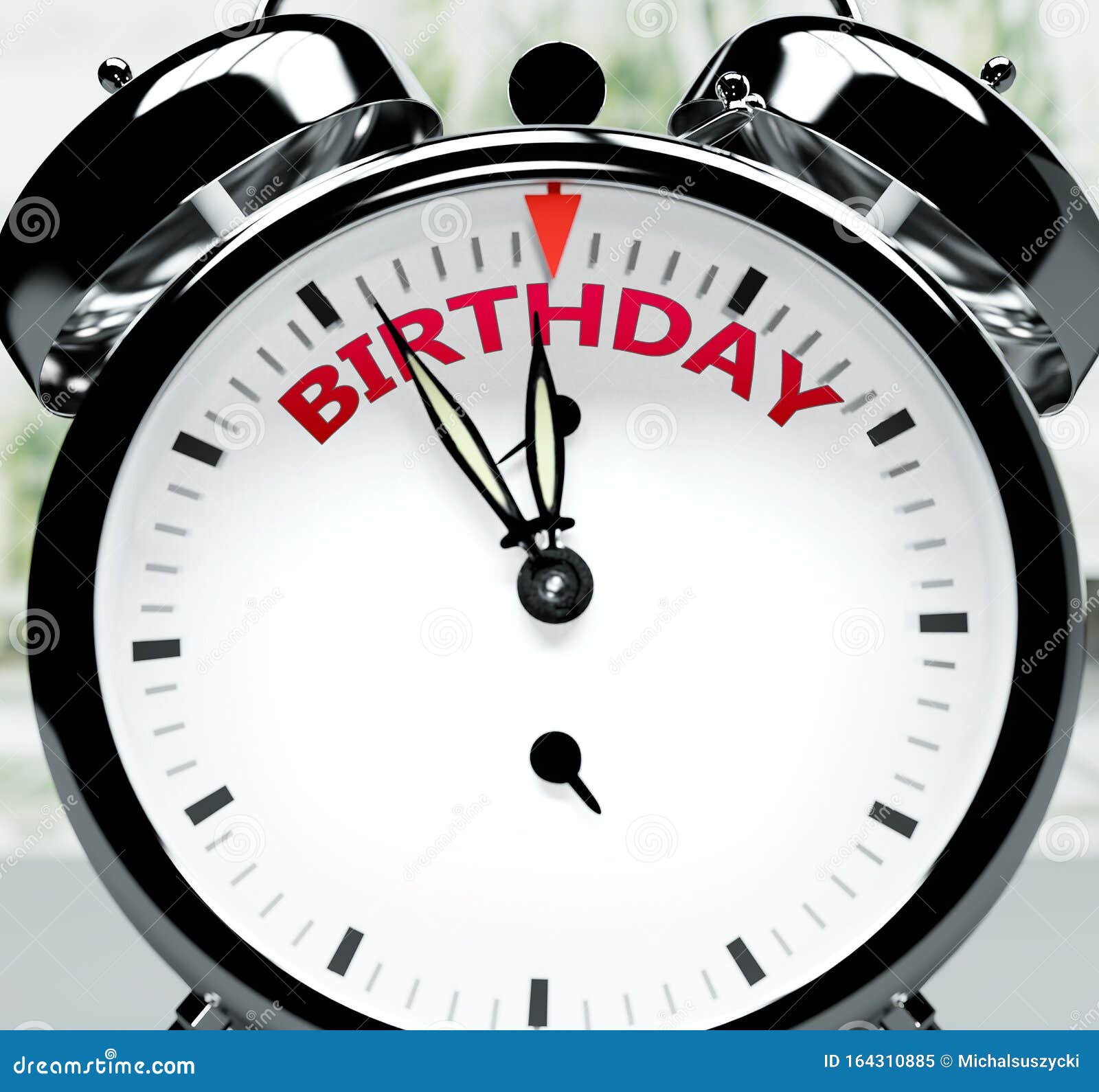 Birthday Soon, almost There, in Short Time - a Clock Symbolizes a ...