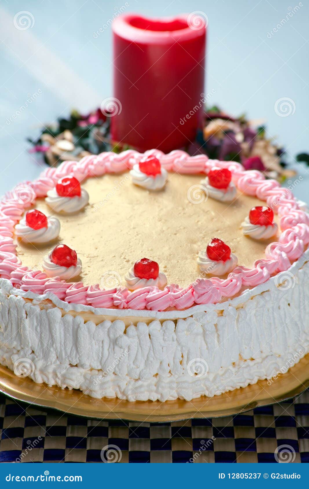 Birthday Strawberry and Cream Cake Stock Image - Image of cream ...