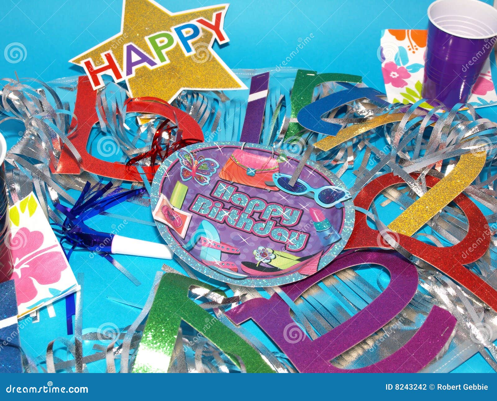 Birthday Supplies stock photo. Image of favor, birthday 8243242