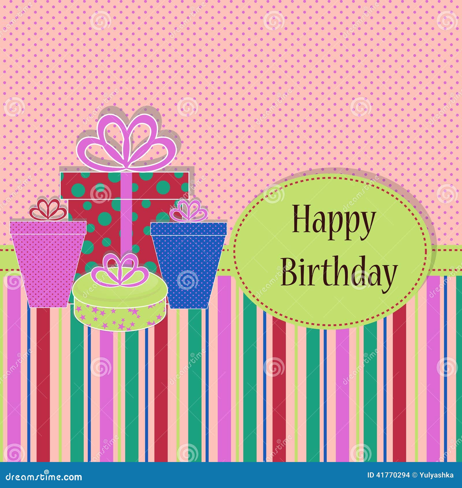 Birthday Template Greeting Card Stock Vector - Illustration of birthday ...