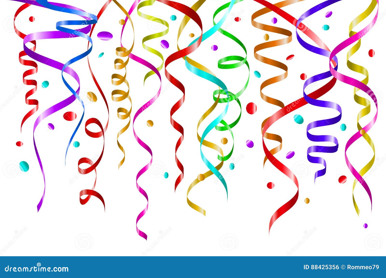 Birthday blac background with curling streamers Vector Image