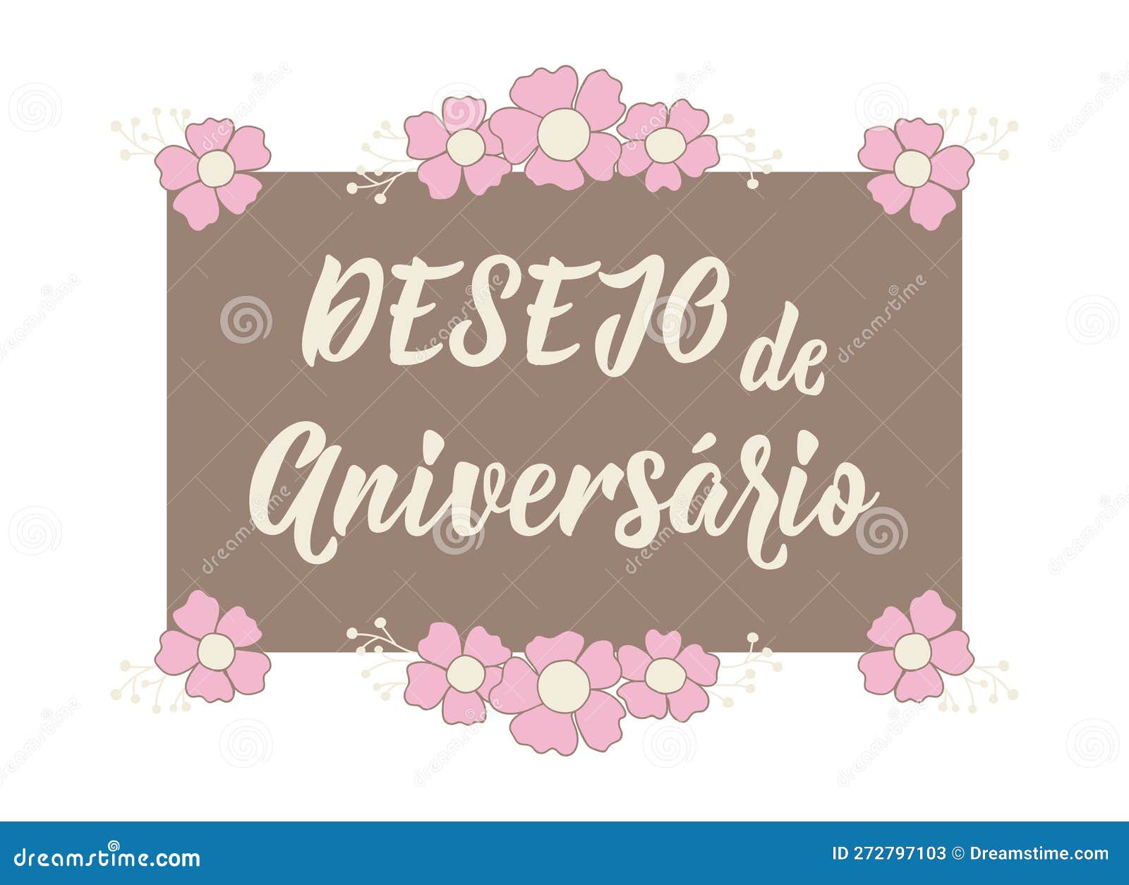 birthday wish in portuguese. ink  with hand-drawn lettering. desejo de aniversario