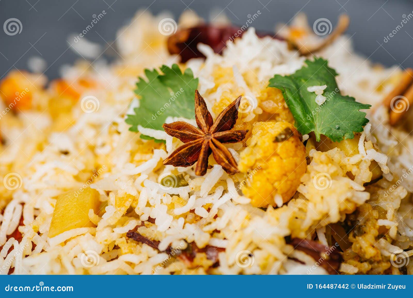 Biryani Rice Vegetable Biryani. Indian Basmati Rice, Curry Vegetables