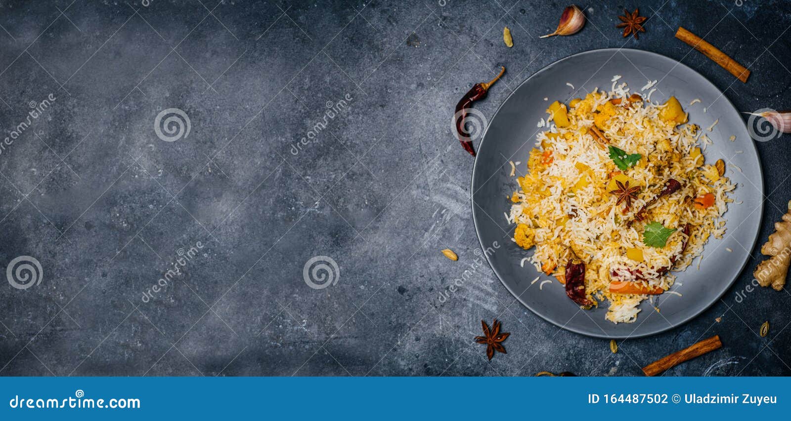 Biryani Rice Vegetable Biryani. Indian Basmati Rice, Curry Vegetables