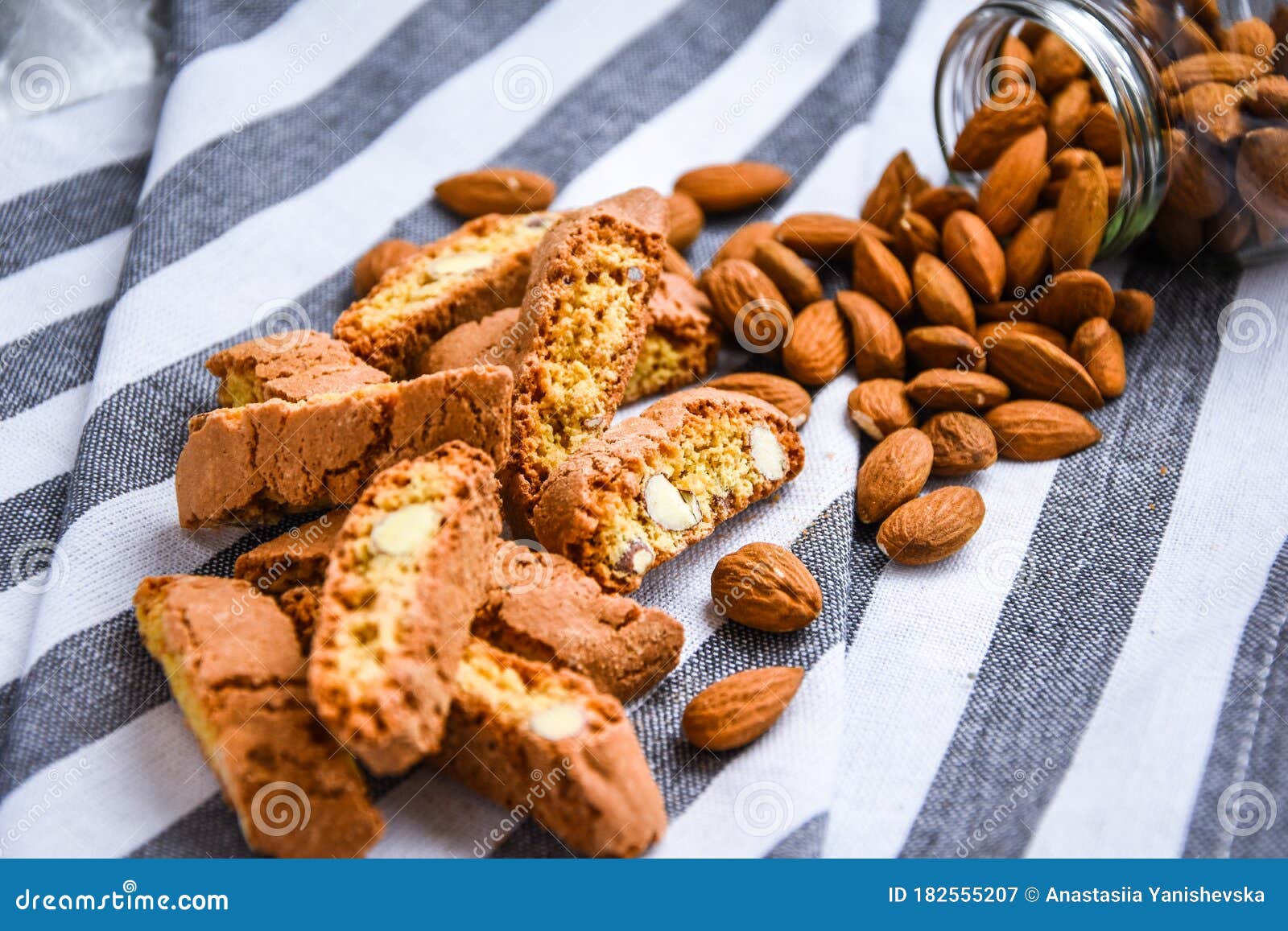 biscotti , cantuccini cookie biscuits with almonds , shortbread