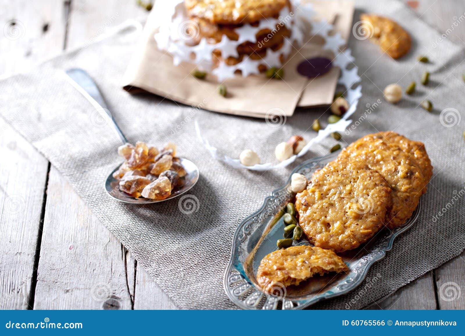 Biscotti Fiorentini Del Caramello Presente Di Chistmas Fotografia Stock