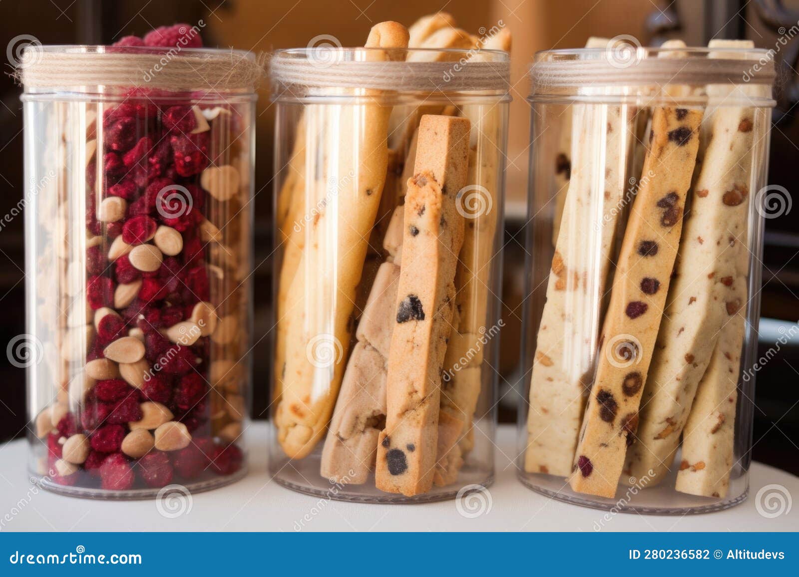 Biscotti Flavors, Including Hazelnut, Chocolate Chip and Raspberry Stock Illustration