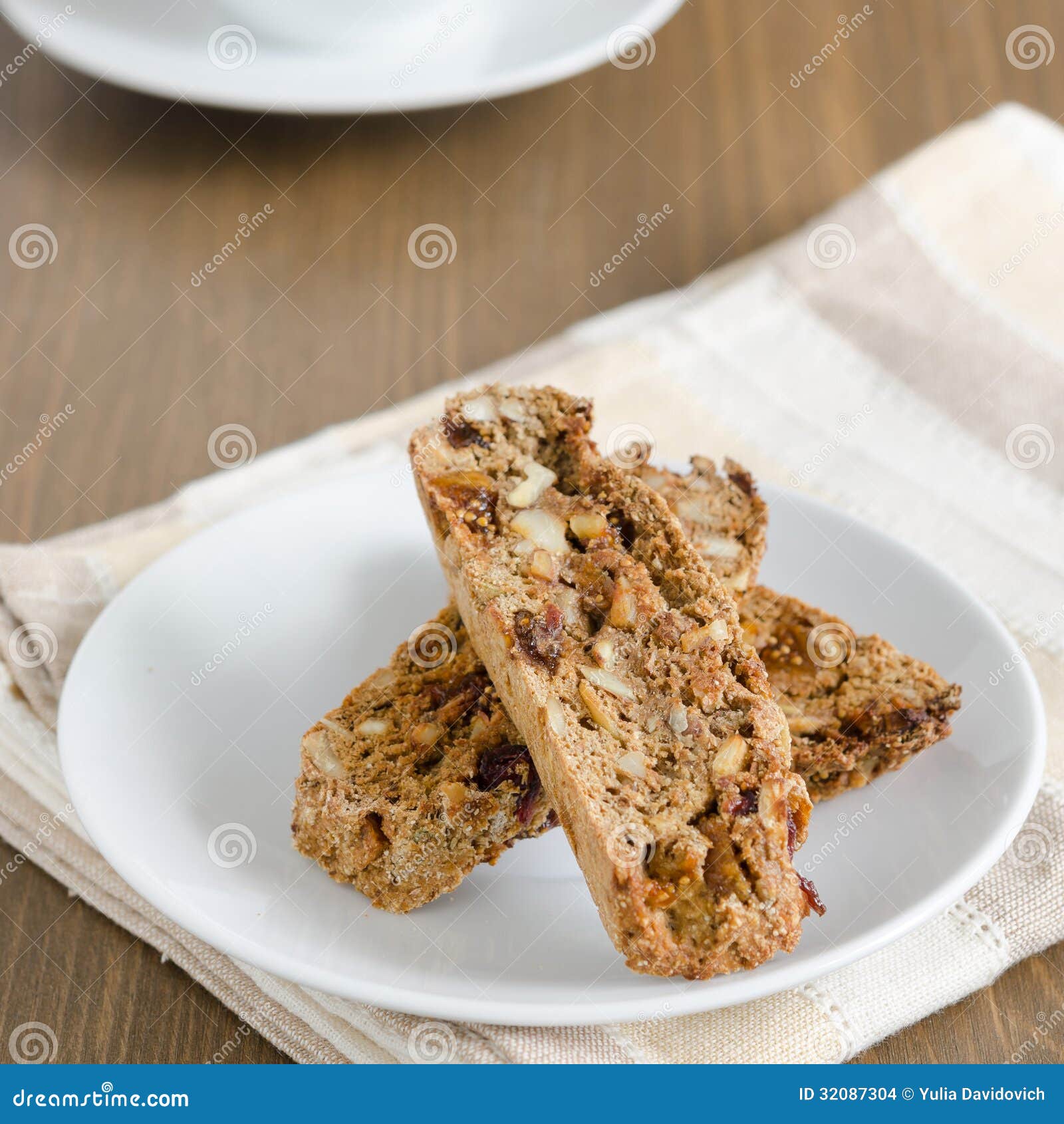 Biscotti with Nuts on the Plate Stock Photo Image of almond, plate