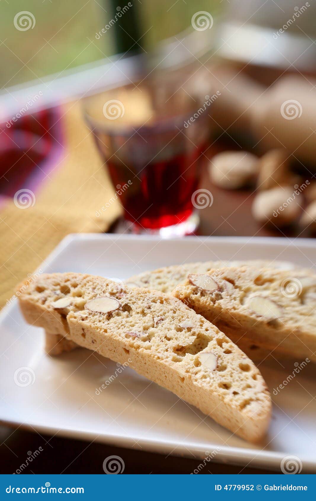 Biscotti an red Wine stock photo. Image of donut, bread 4779952
