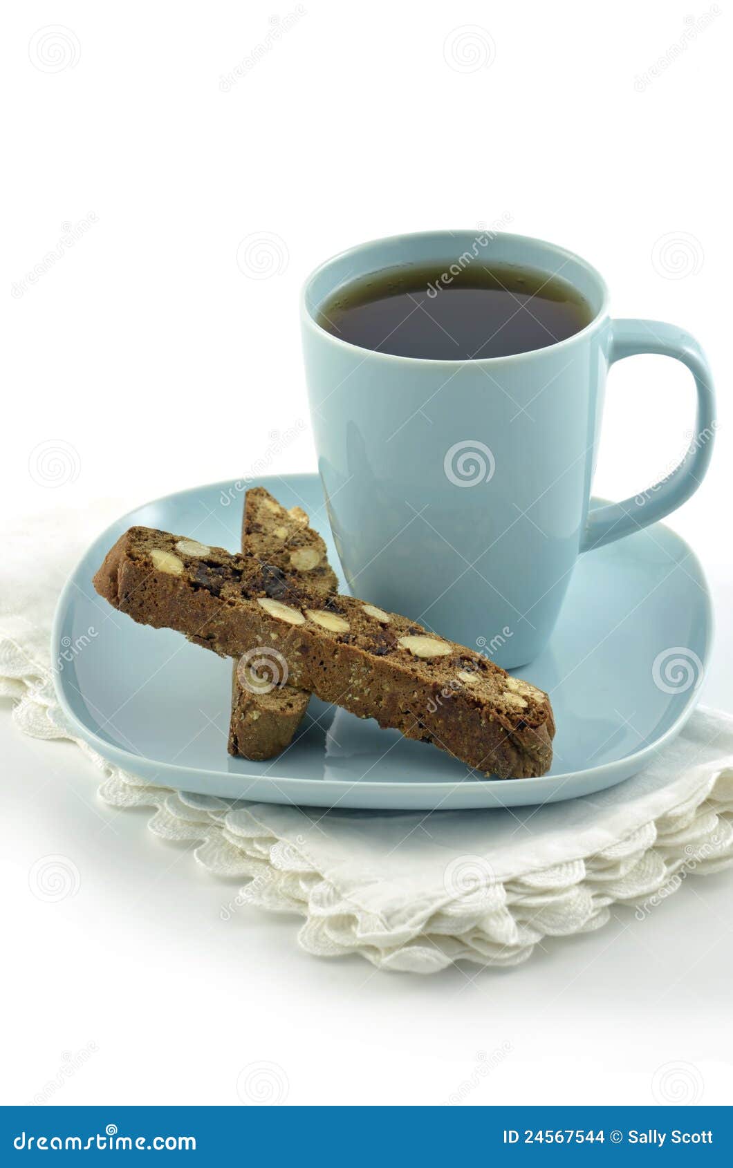 Biscotti and tea stock photo. Image of white, lacy, nutrition 24567544