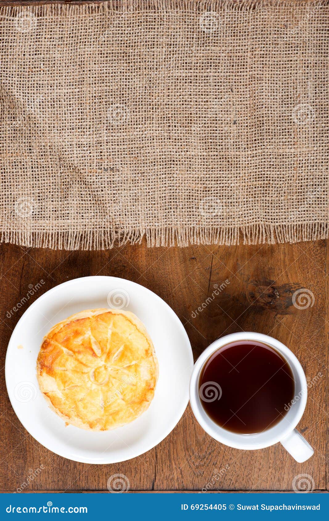 Biscuit Bakery on Teak and Burlap Stock Image Image of fresh, bakery