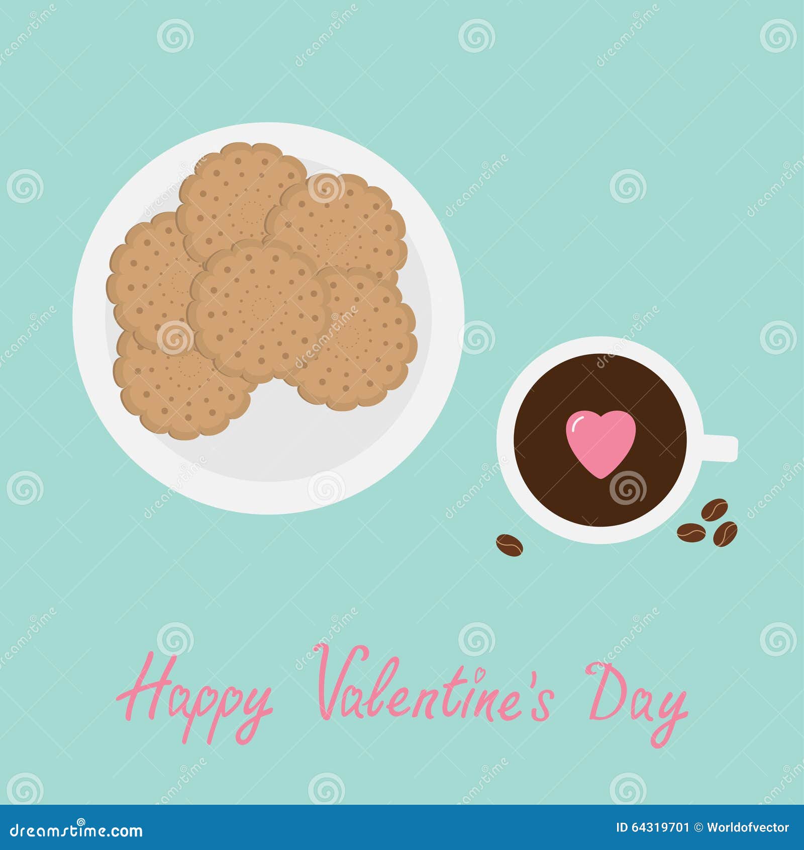Biscuit Cookie Cracker on the Plate Cup of Coffee Stock Vector -  Illustration of happy, baked: 64319701