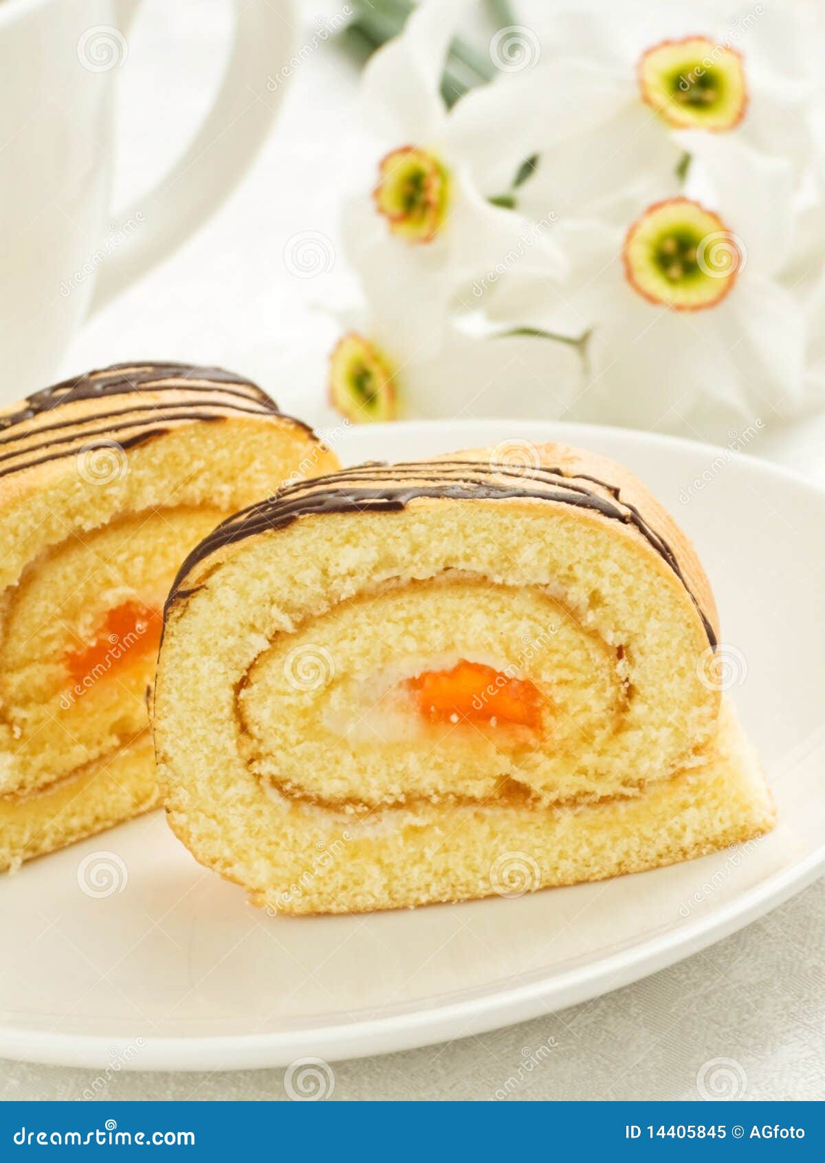 Biscuit roll stock image. Image of roll, yellow, slices 14405845
