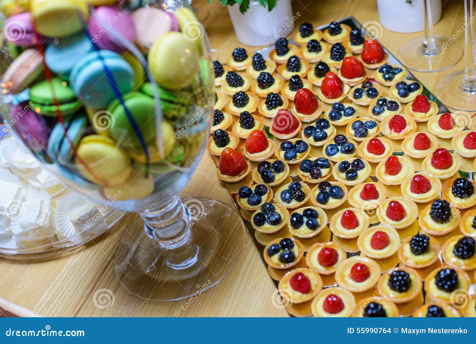 Biscuits with Berries and Cream on a Dessert Table Stock Photo Image of colorful, berries