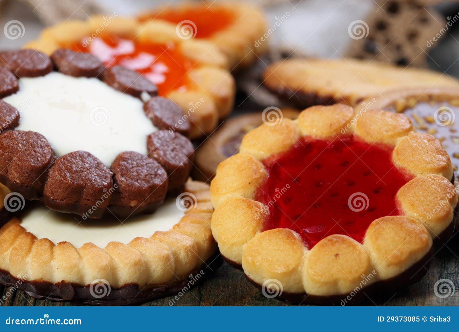 Biscuits with Different Fillings Closeup. Stock Image Image of