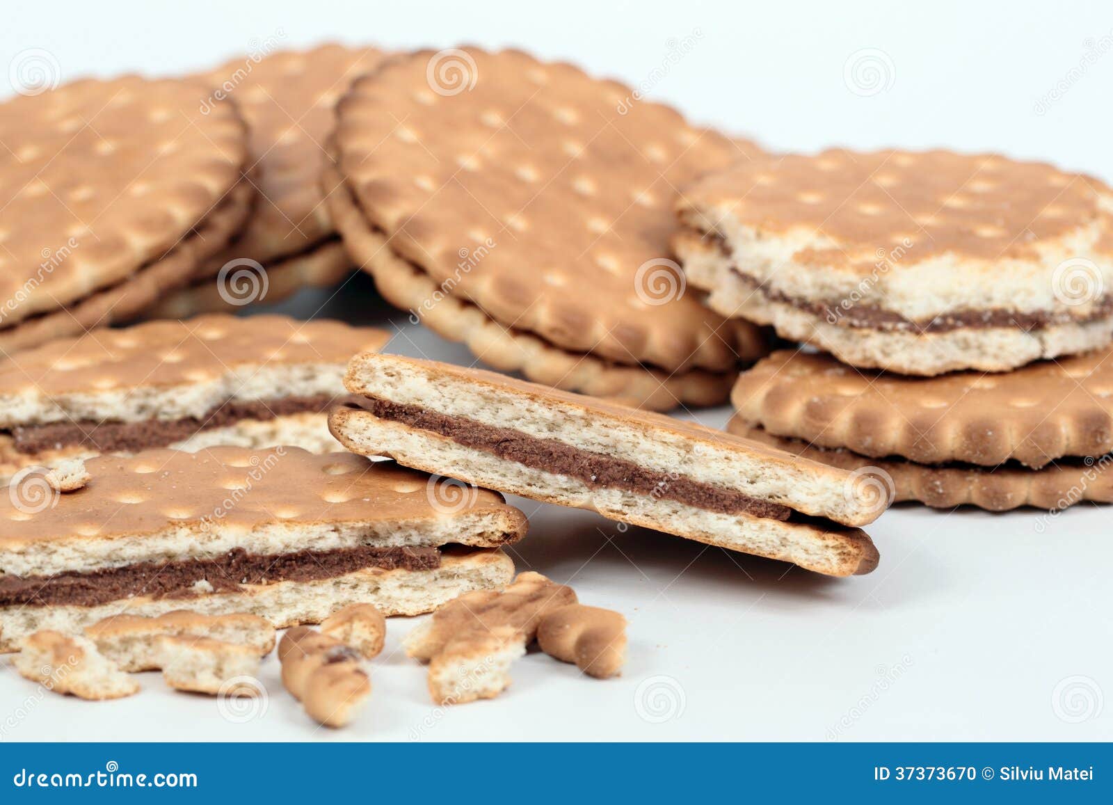 Biscuits Filled with Chocolate Stock Photo Image of baked, good 37373670