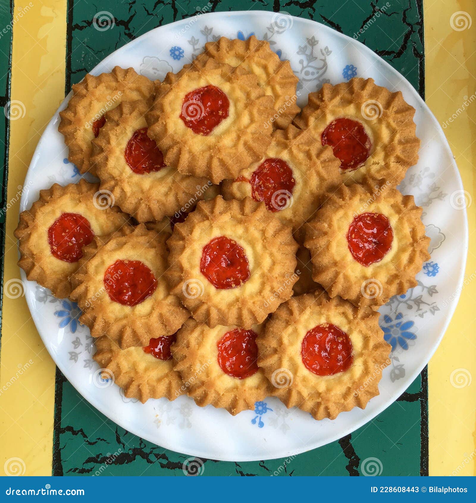 Biscuits with Fruit Jelly in a Plate Stock Image Image of bread