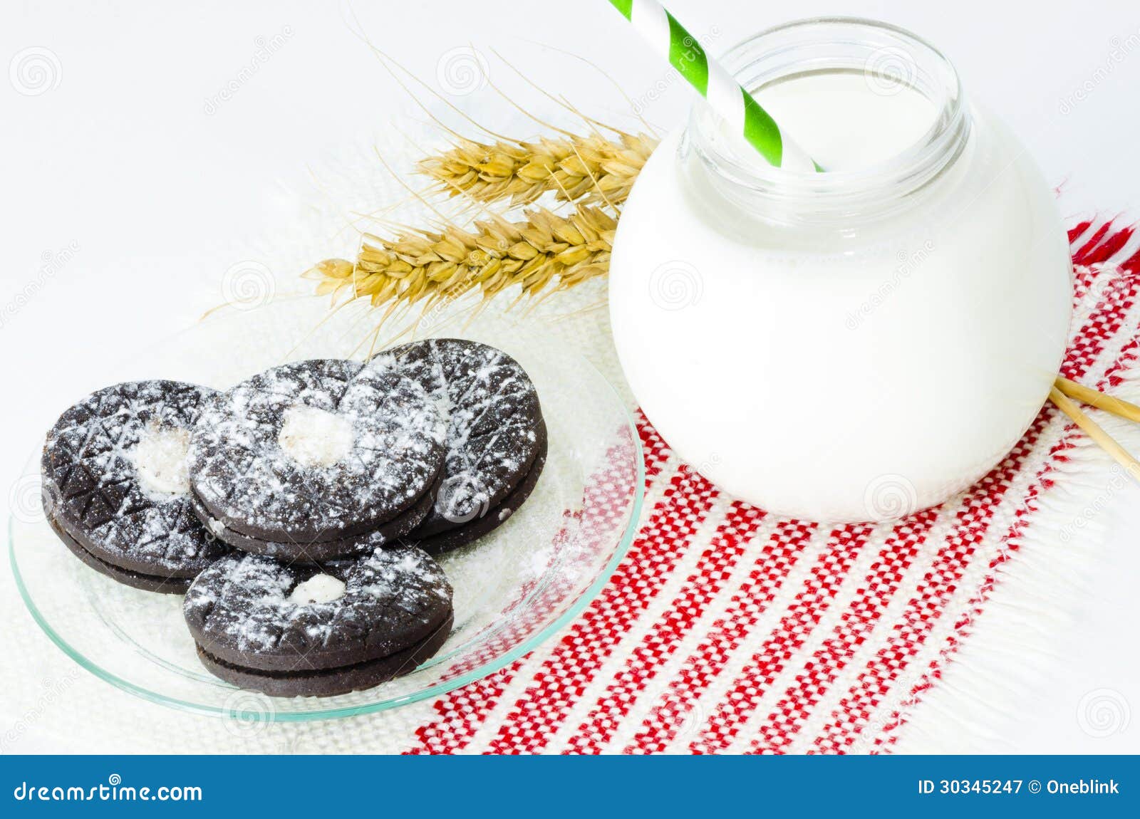 Biscuits and Milk at Breakfast Stock Image Image of bakery, flavor 30345247