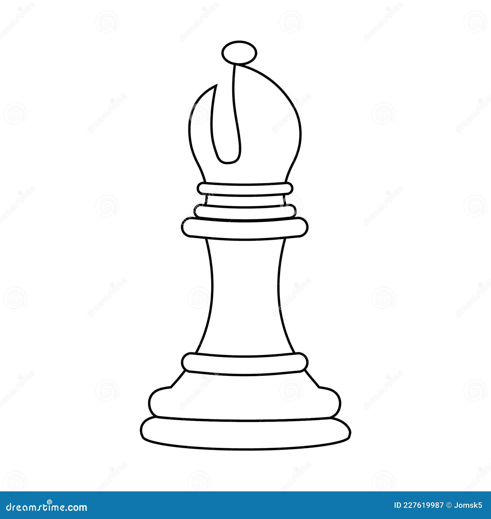 Chess Bishop Contour Illustration Stock Vector - Illustration of  chesspiece, concept: 132025171