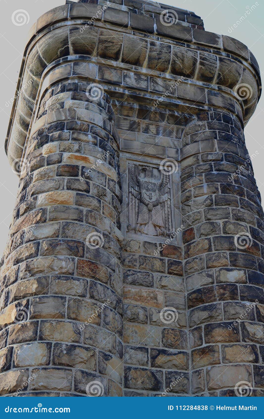 Bismarckturm细节在市的哈根，德国. 以接近市的前德国chancelor命名的塔俾斯麦，哈根在德国