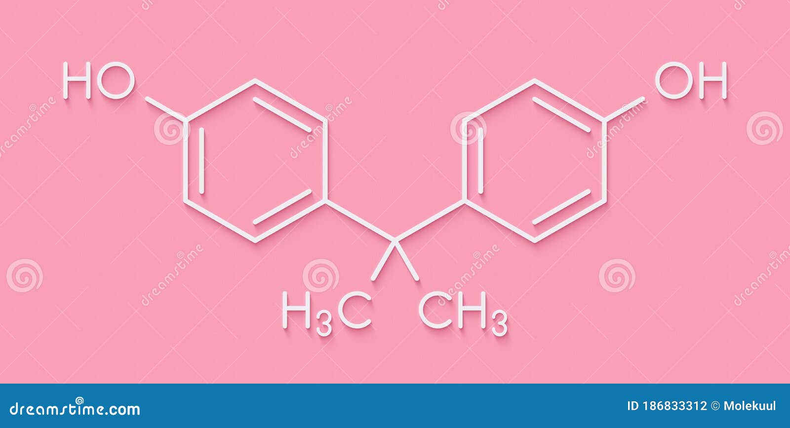 Bisphenol a (BPA) Plastic Pollutant Molecule. Chemical Often Present in