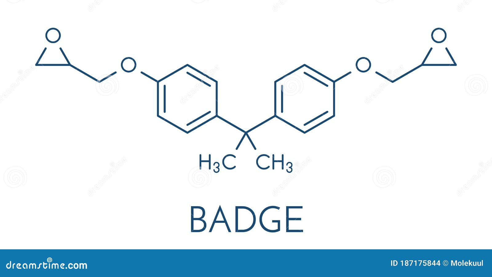 Bisphenol A BPA Molecule. Structural Chemical Formula On The Dark Blue