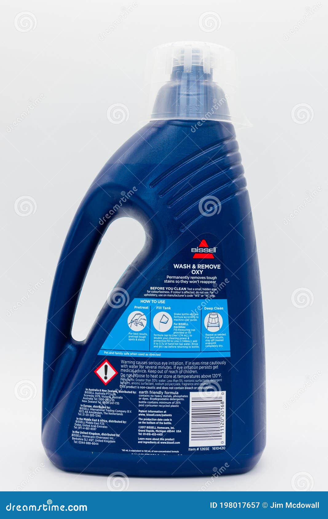 Bissell Branded Wash and Remove Carpet Cleaner Rear Label