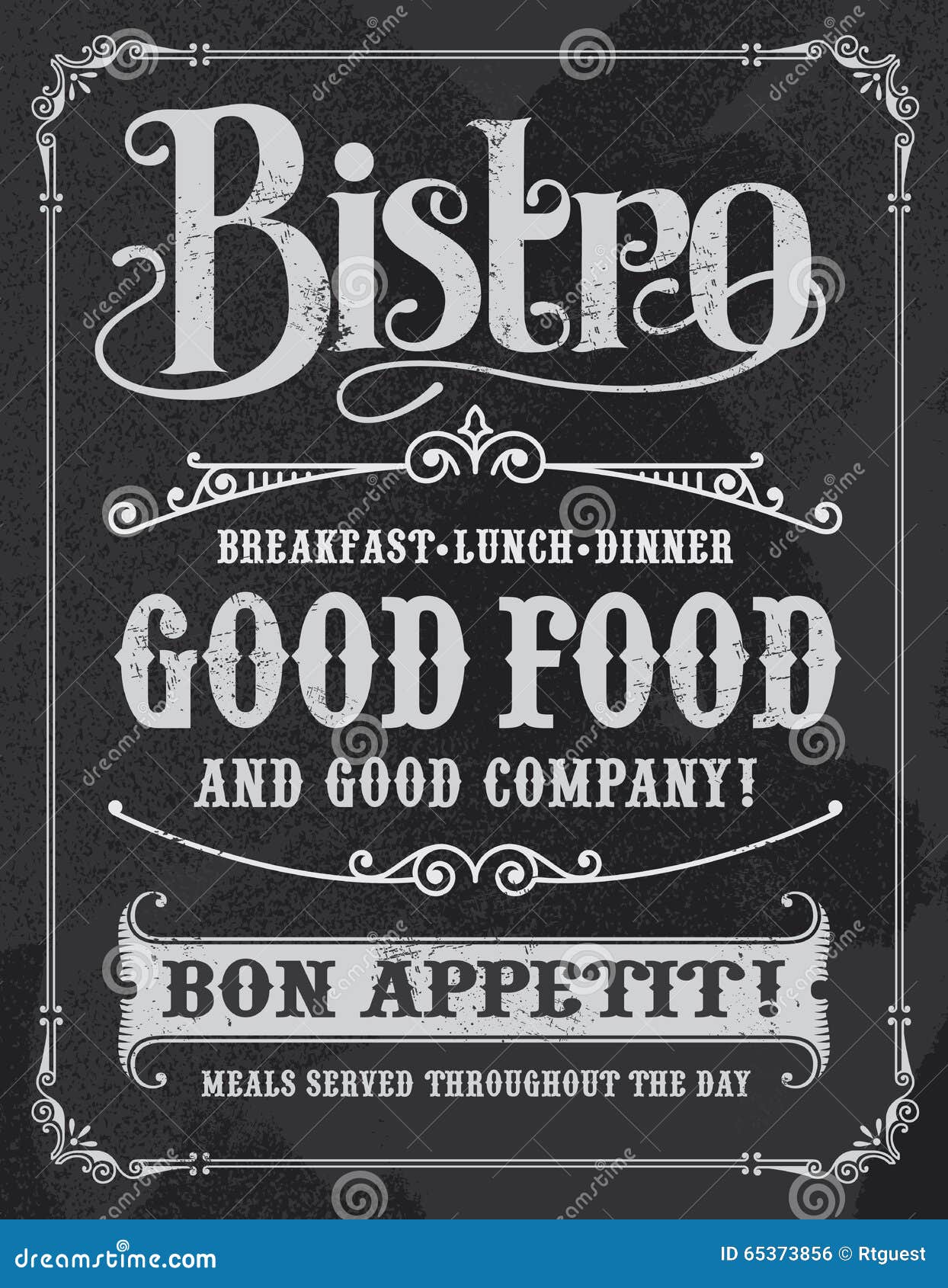 bistro restaurant chalkboard sign