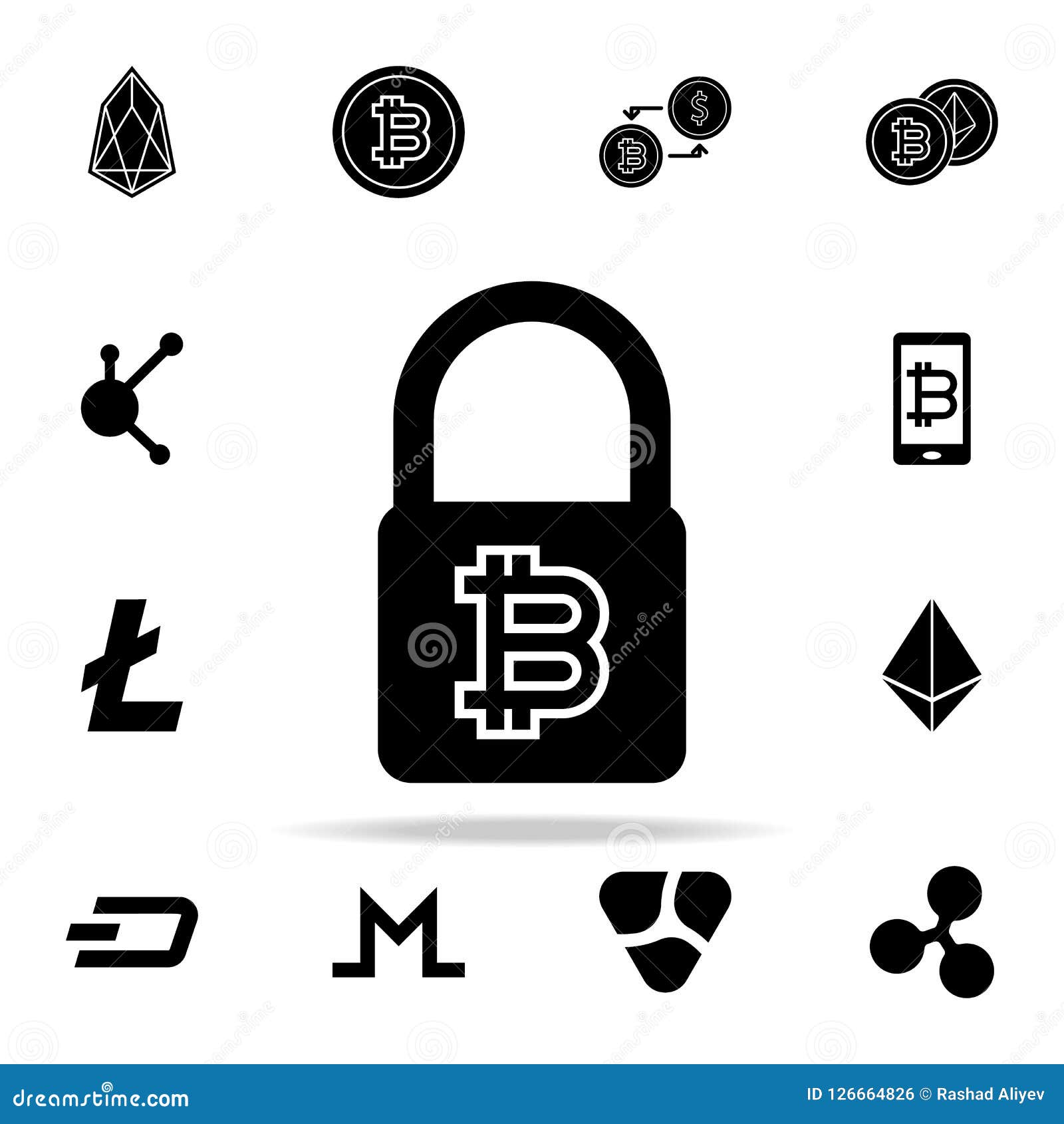 Bit Coin Lock Icon. Crypto Currency Icons Universal Set ...