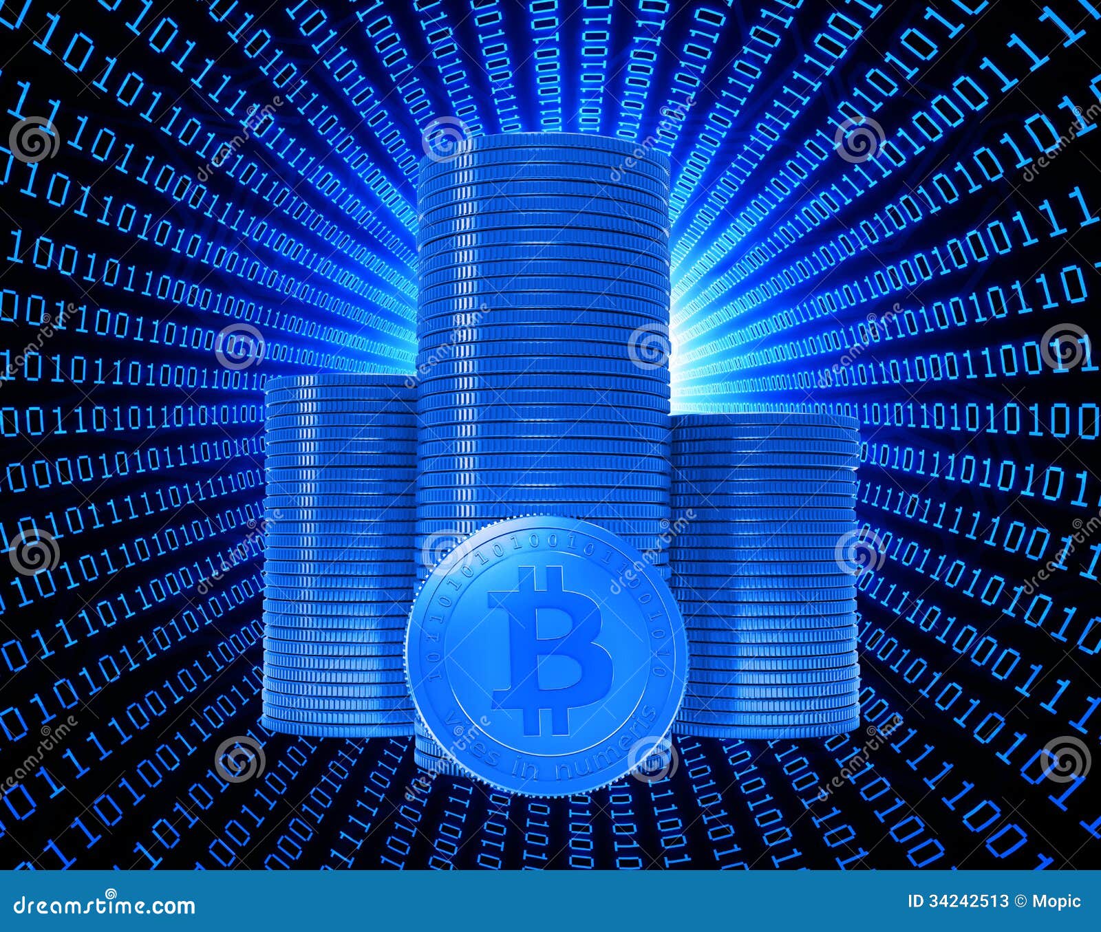 Bit Coins, The Virtual Currency Stock Illustration ...