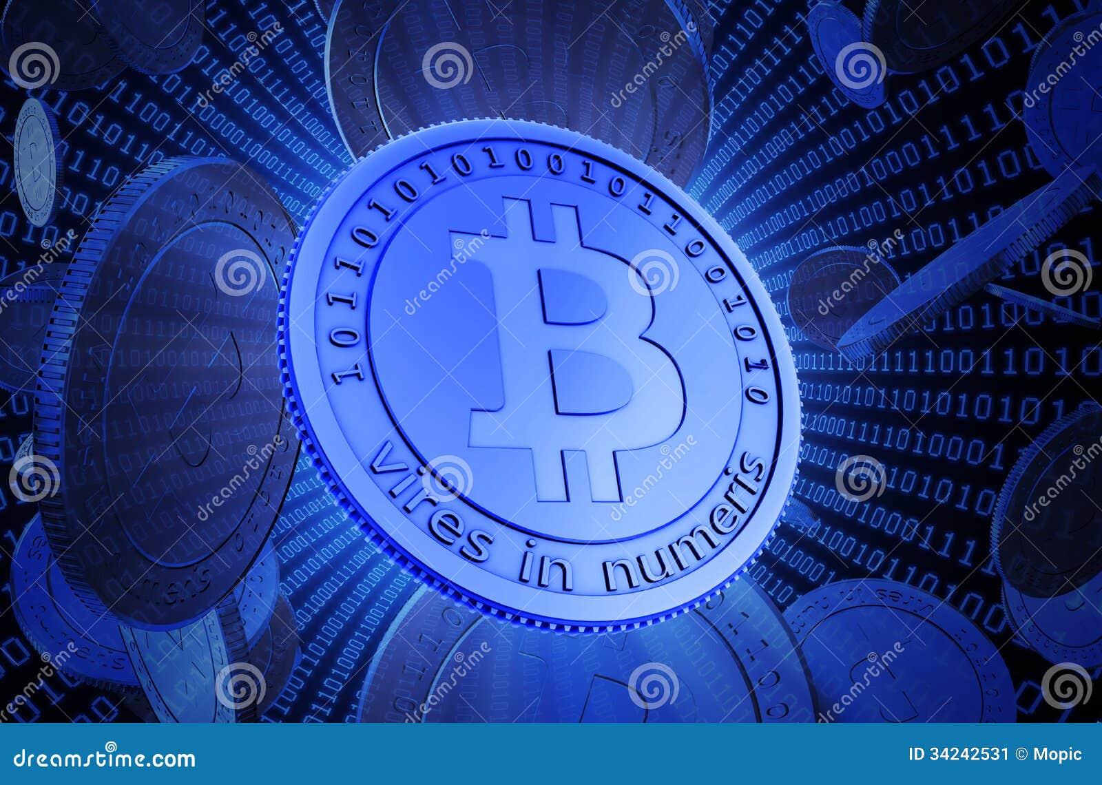 Bit Coins, The Virtual Currency Stock Illustration ...